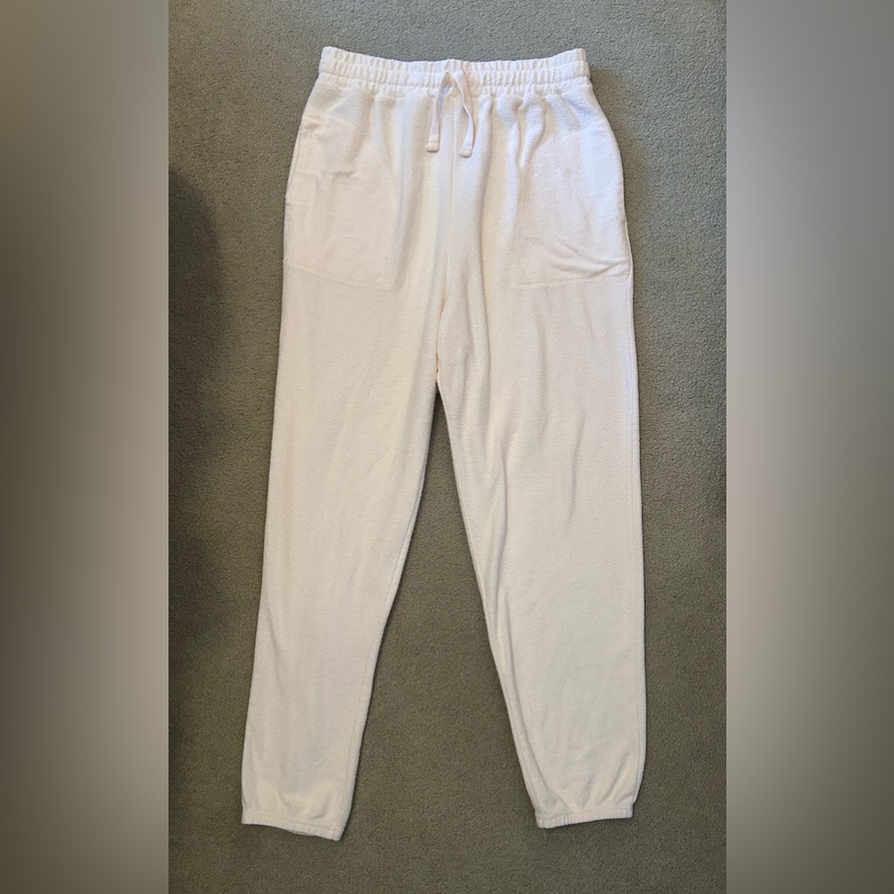 Sage Collective Women’s Terry Towel Pants *Ivory Dew* Drawstring Waist